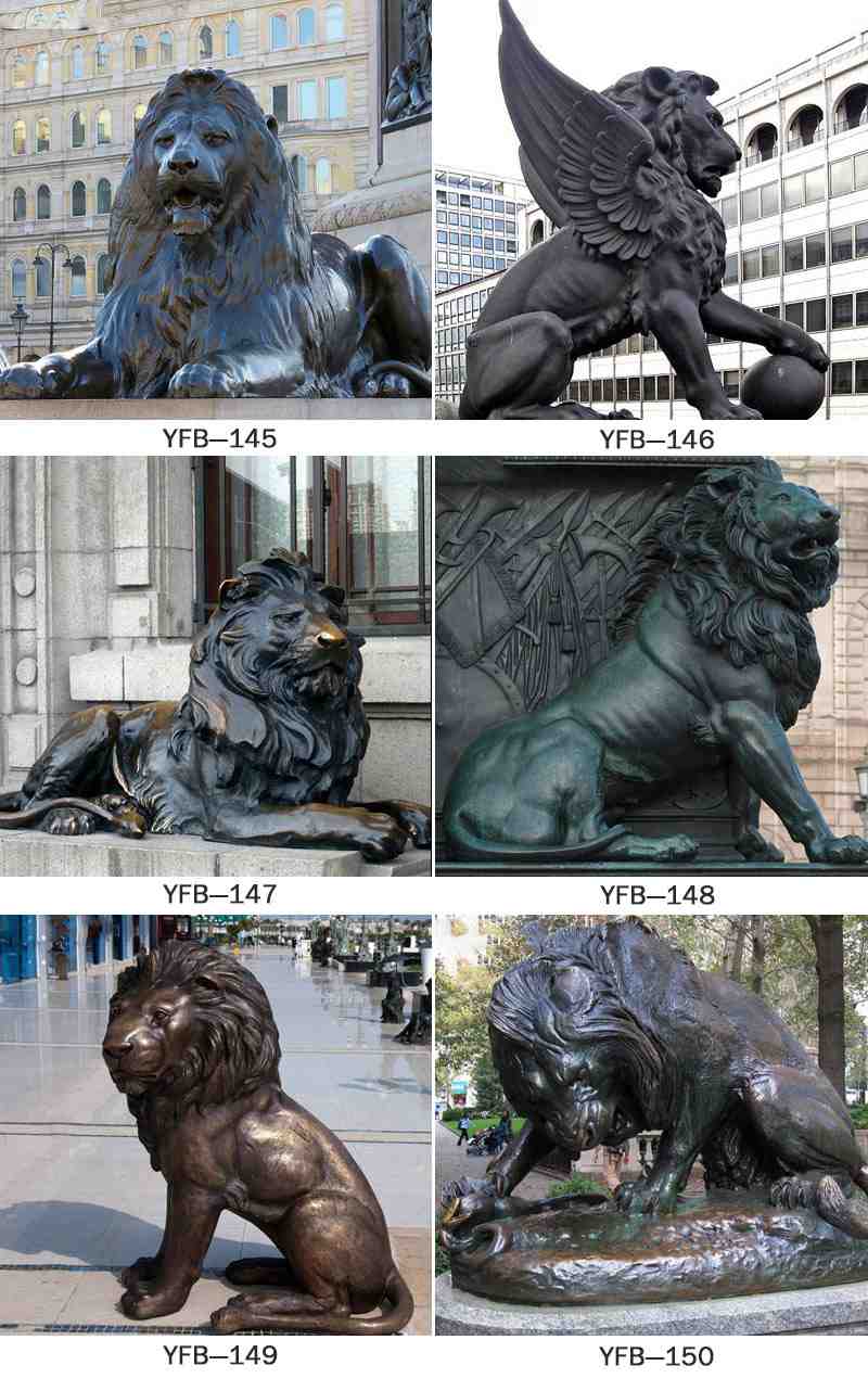 other types of large bronze lion statue-YouFine sculpture