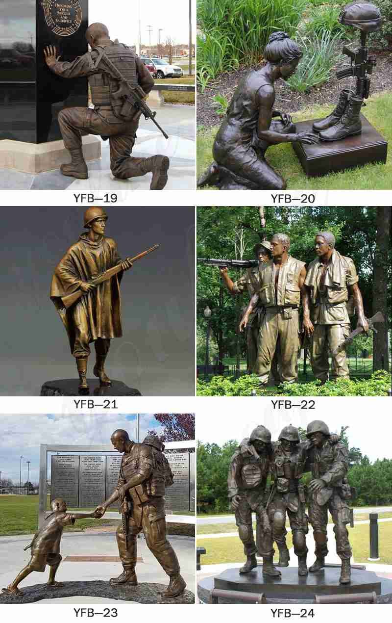 Life Size Bronze Military Statues Outdoor Decor for Sale BOKK915