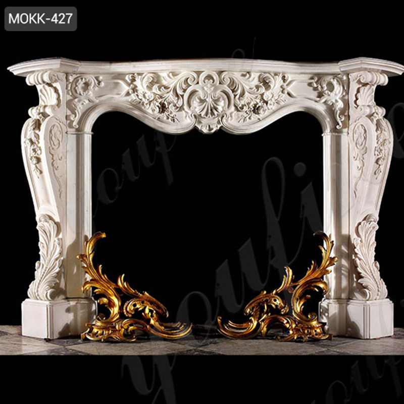 Carved White French Style Marble Fireplace Home Decor for Sale MOKK-427