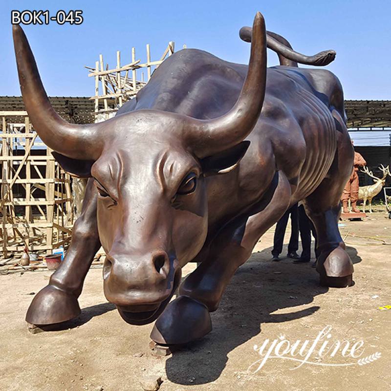 Life Size Bronze Wall Street Bull Sculpture for Sale BOK1-045