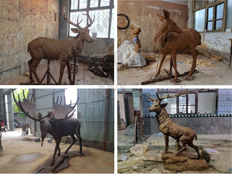 clay molds of life size deer statue-YouFine Sculpture