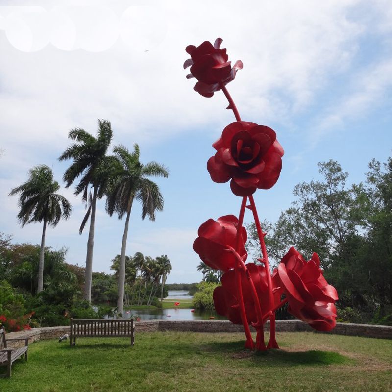 feedback of outdoor metal flower sculptures-YouFine Sculpture