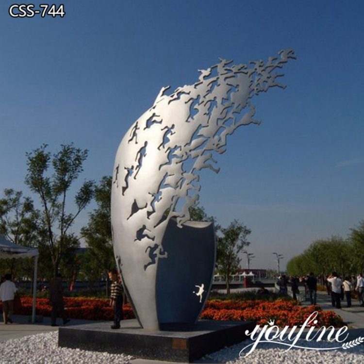 Large Modern Stainless Steel Sculpture Outdoor Decor for Sale CSS-744