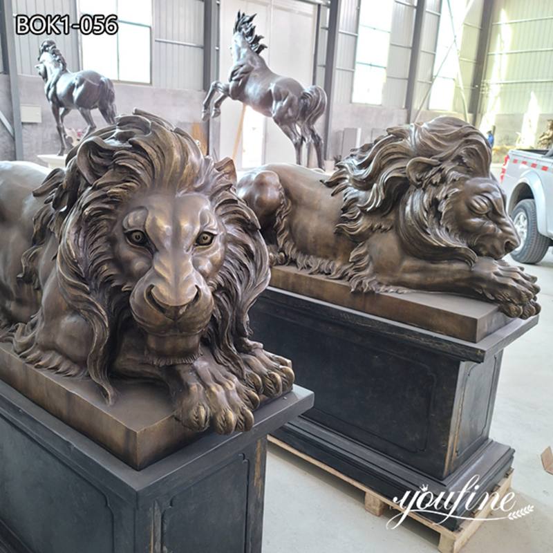 Life-Size Bronze Lion Statue Outdoor Decor for Sale BOK1-056