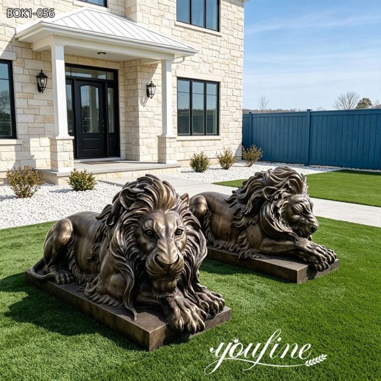 life-size lion statue outdoor