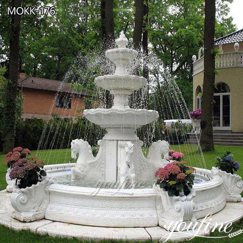 marble horse fountain for garden-YouFine Sculpture