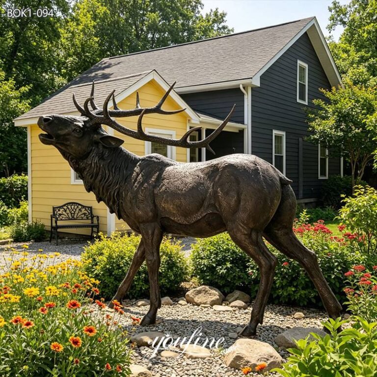 outdoor garden bronze deer statues