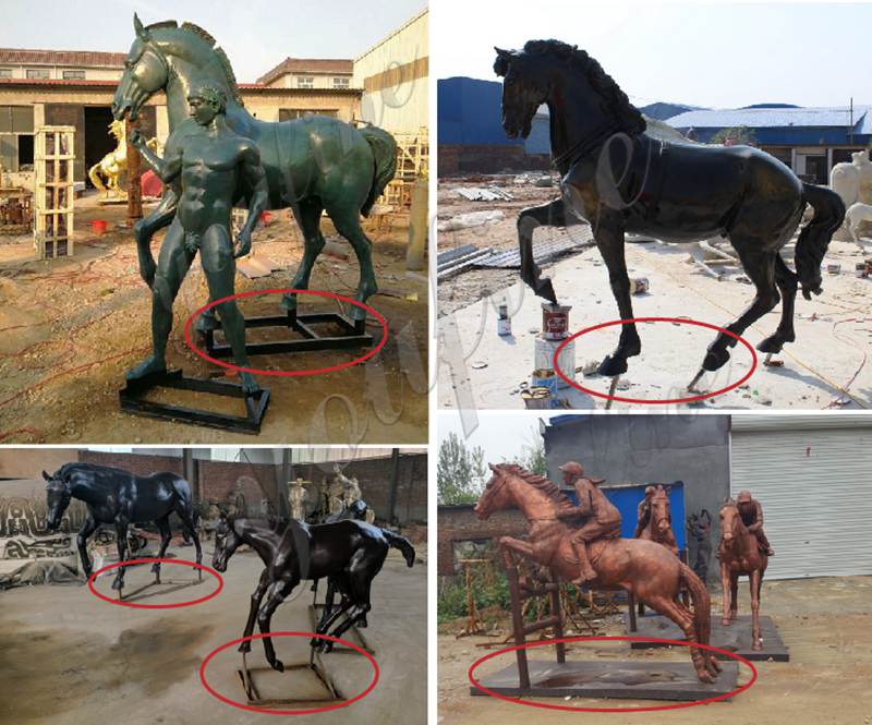 solid install methods of antique bronze horse statue-YouFine Sculpture