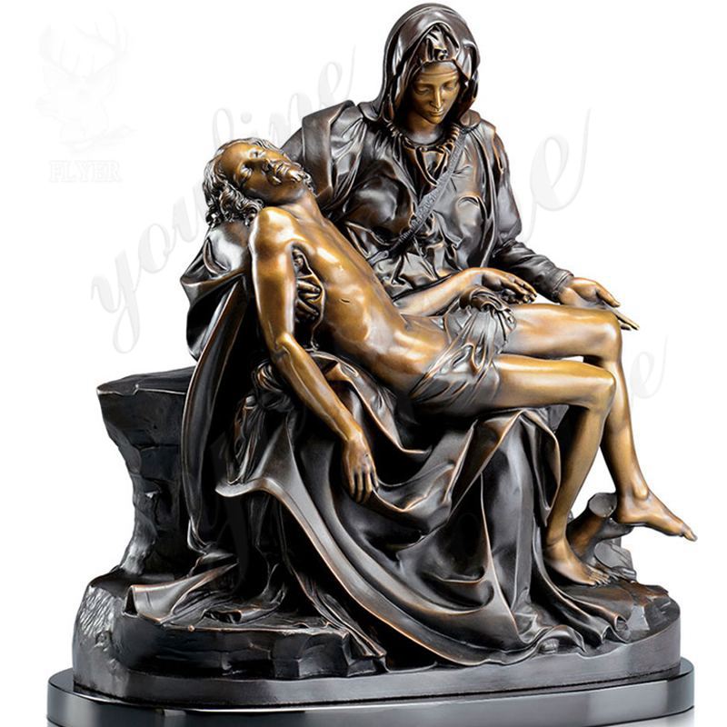 Famous michelangelo pieta statue of mary holding jesus bronze religious garden statue for sale
