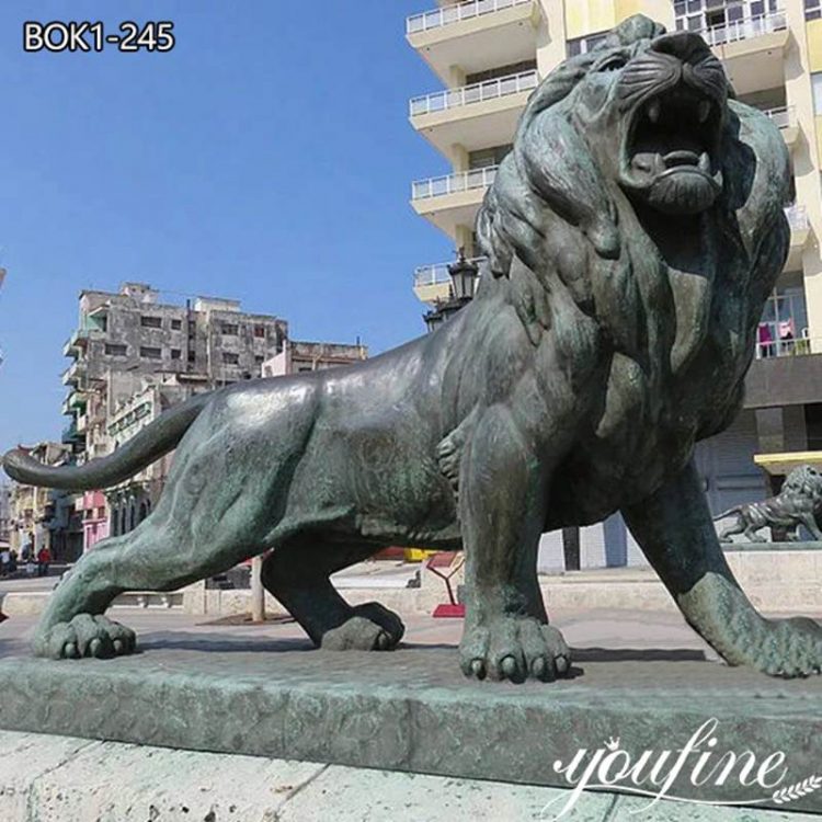 Life-Size Bronze Casting Lion Statue Outdoor Decor for Sale BOK1-245