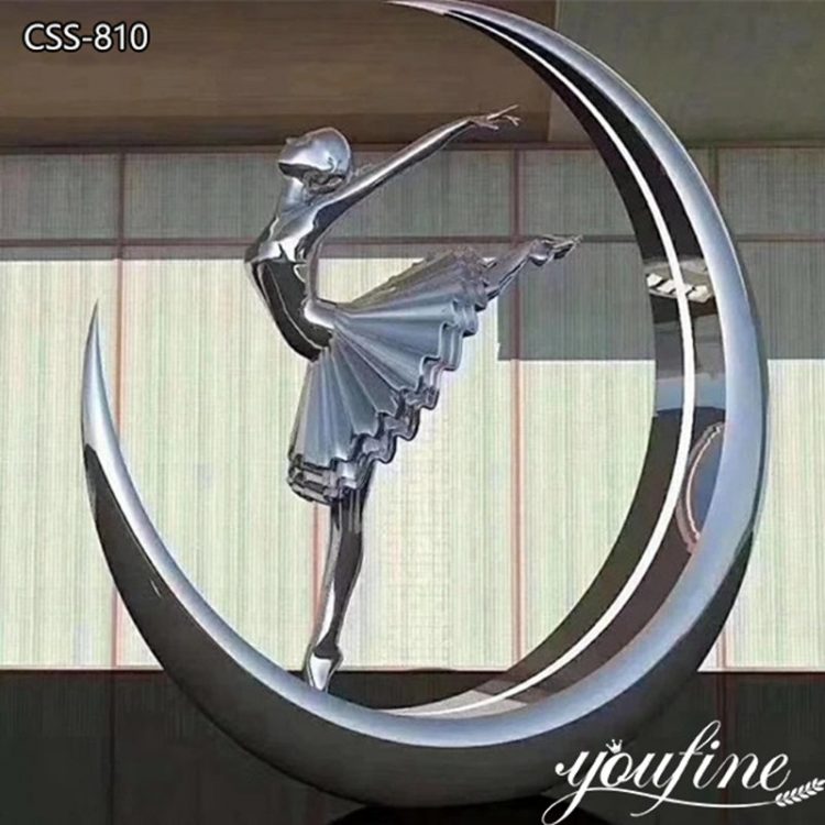 Beautiful Mirror Polished Stainless Steel Sculpture Outdoor Decor for Sale CSS-810