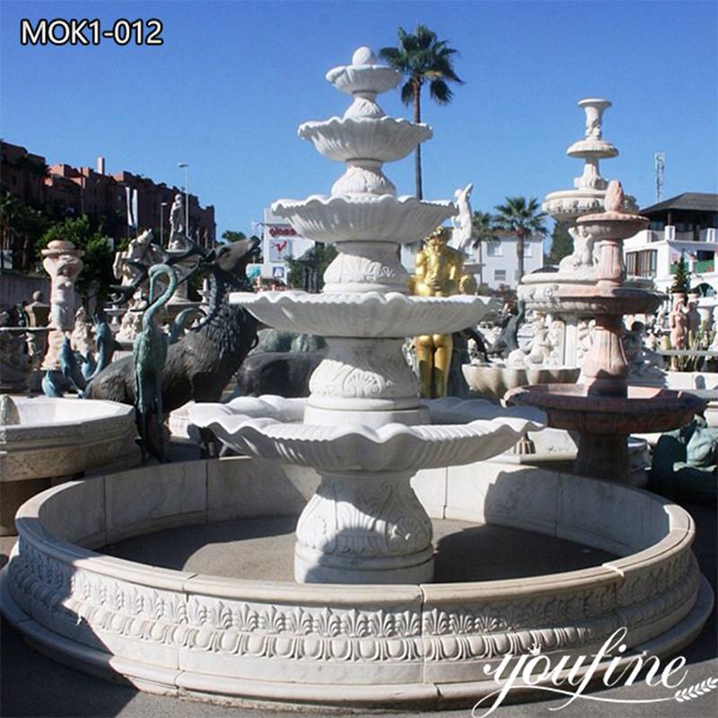 White Marble Stone Carving Fountain Garden Decor for Sale MOK1-012