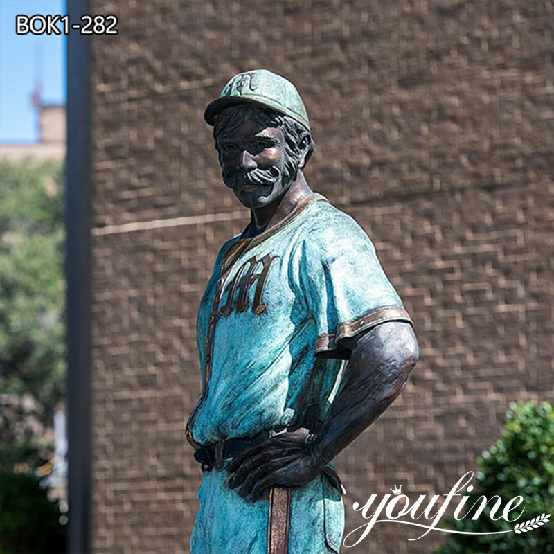bronze baseball player statue