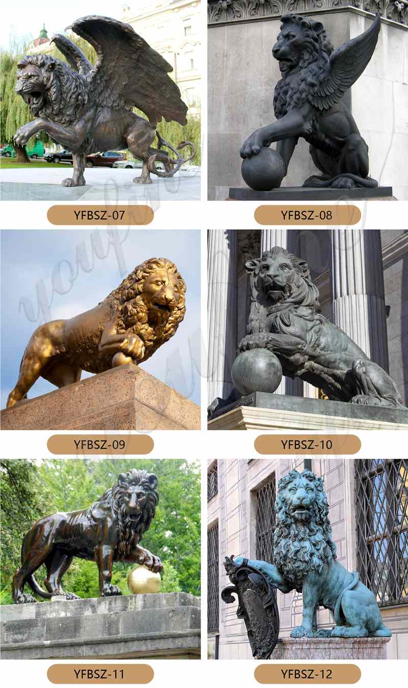 bronze lion statues-YouFine Sculpture