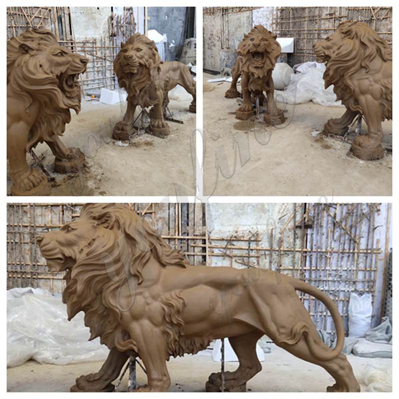 clay molds of bronze lion statues-YouFine Sculpture