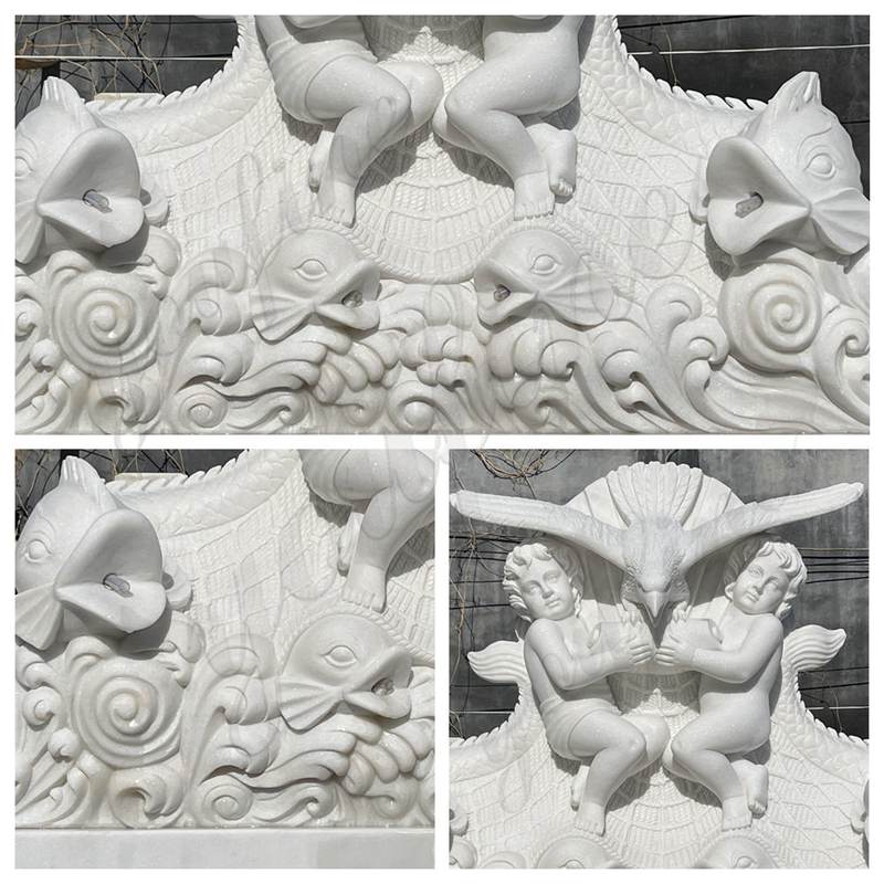 details of white marble fountains-YouFine Sculpture