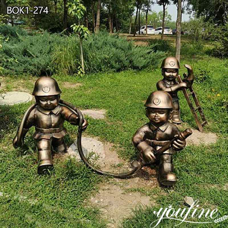 Bronze Firefighter Statues for sale in Children’s Version for Outdoor Decoration BOK1-274