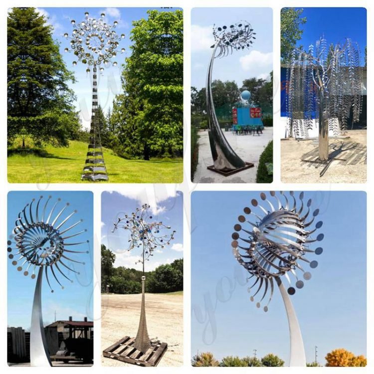 Large Stainless Steel Energy Wind Sculpture for Outdoors for