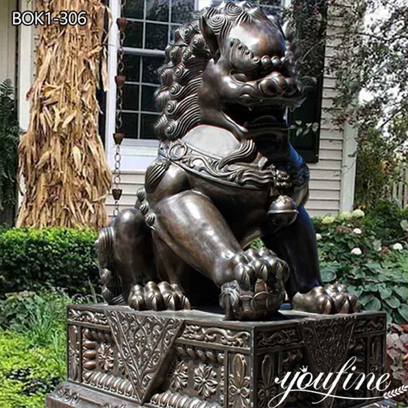 Chinese bronze foo dogs-YouFine Sculpture
