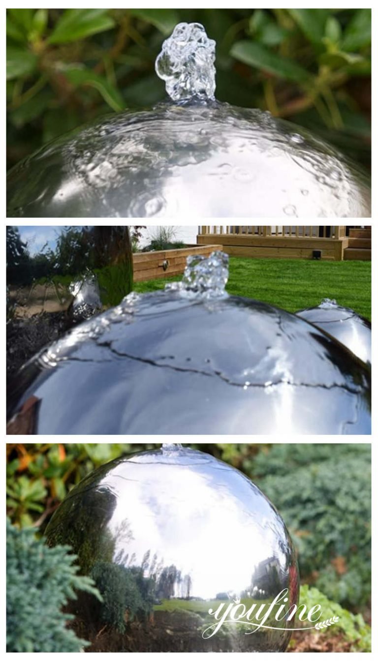Modern Stainless Steel Sphere Fountain for Garden CSS835 YouFine