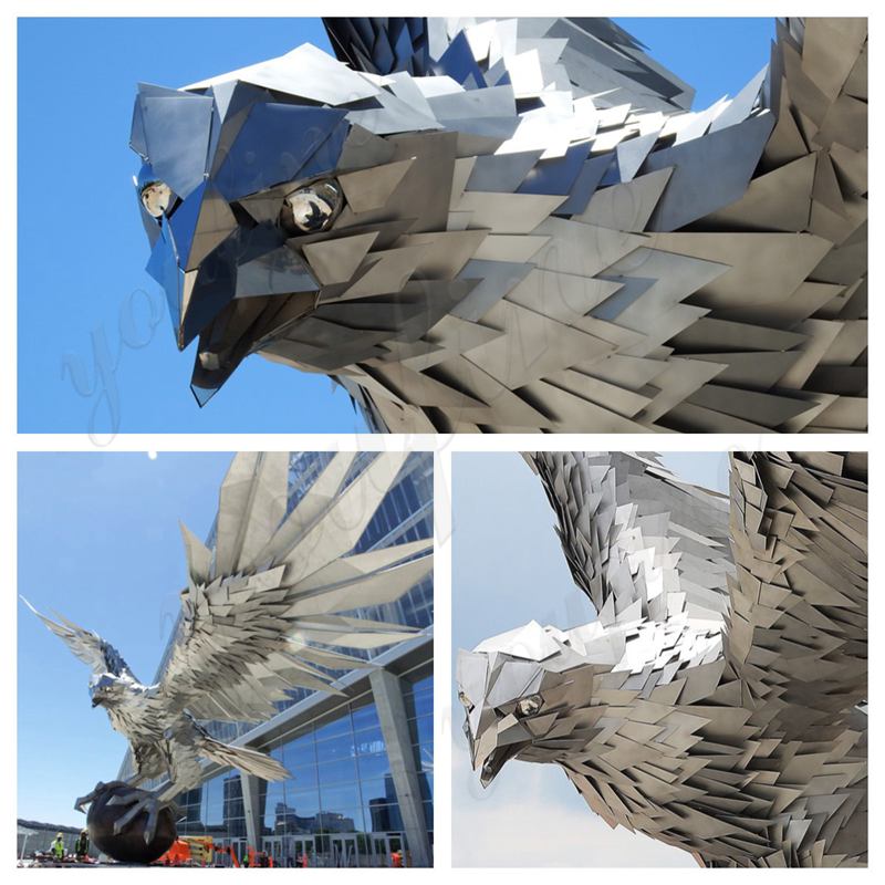 details of the stainless steel eagle sculpture-YouFine Sculpture