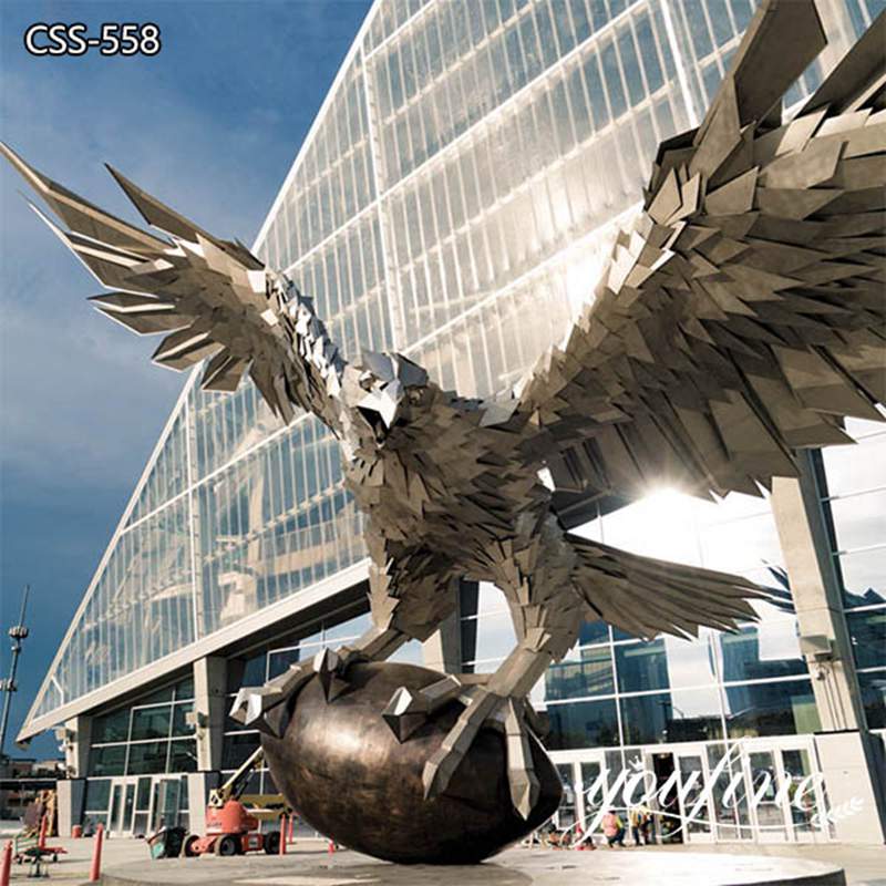 stainless steel eagle sculpture-YouFine Sculpture