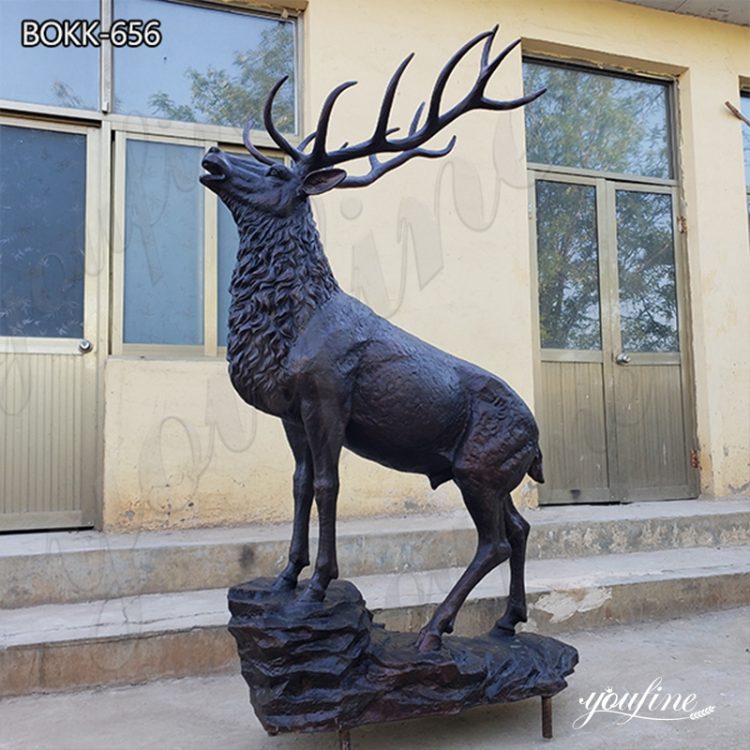 Life Size Bronze Deer Statues Outdoor Decor Supplier BOKK-656