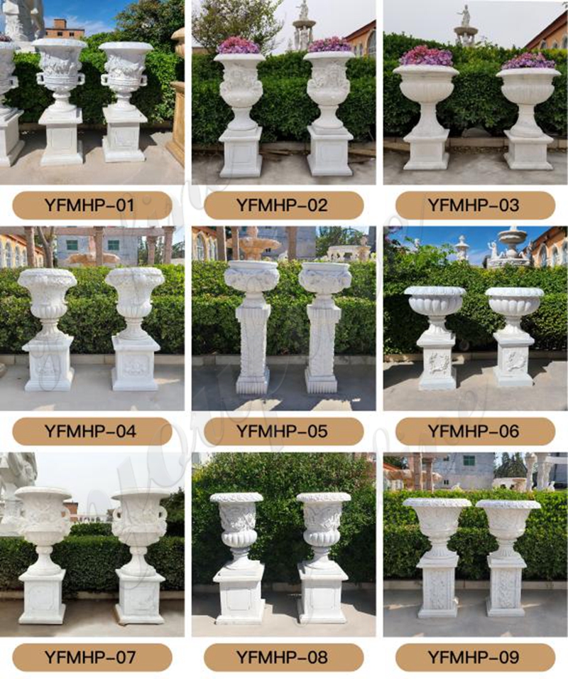 Large White Marble Planters with High Quality Supplier MOKK-996