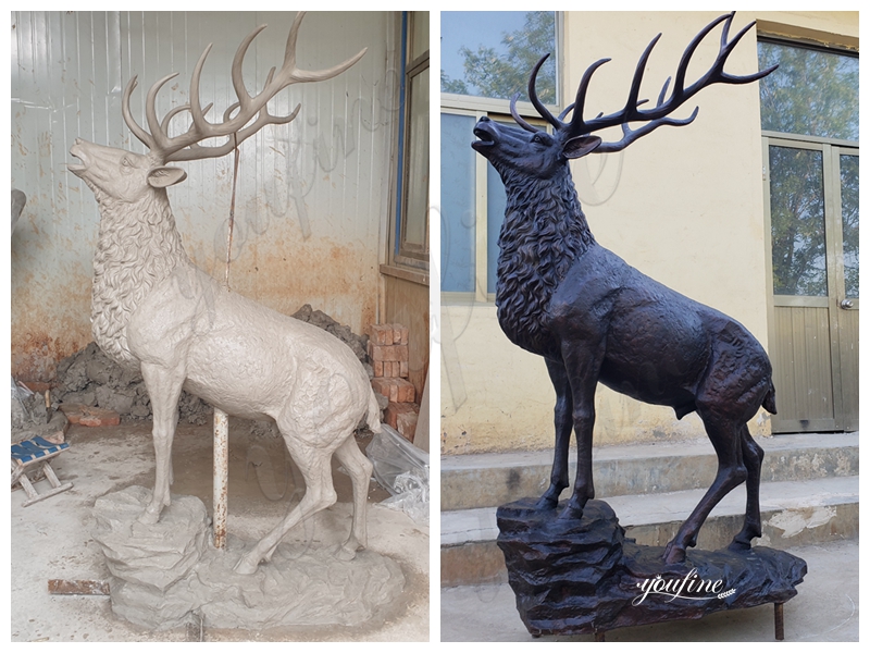 Life Size Bronze Deer Statues Outdoor Decor Supplier BOKK-656