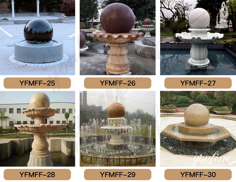 Outdoor Marble Round Ball Fountain with Water Decoration MOKK-180
