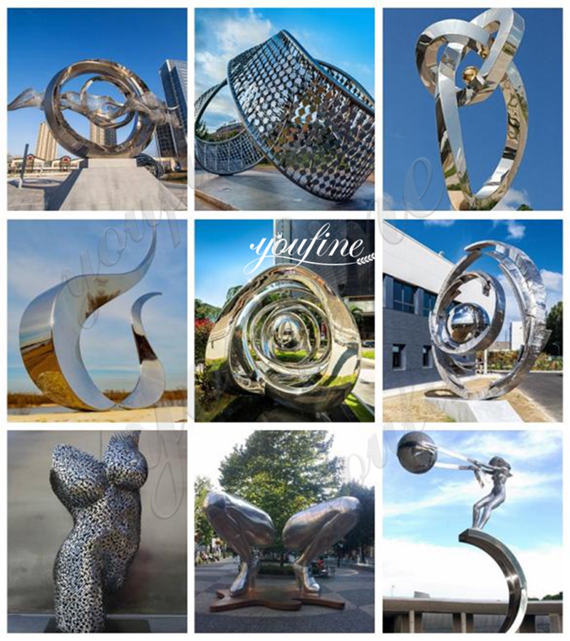 Modern Stainless Steel Abstract Sculpture Decor for Garden CSS-850