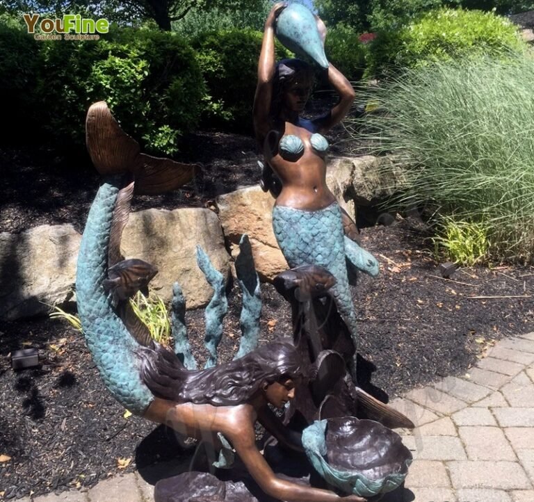 Beautiful Life Size Bronze Mermaid Statue