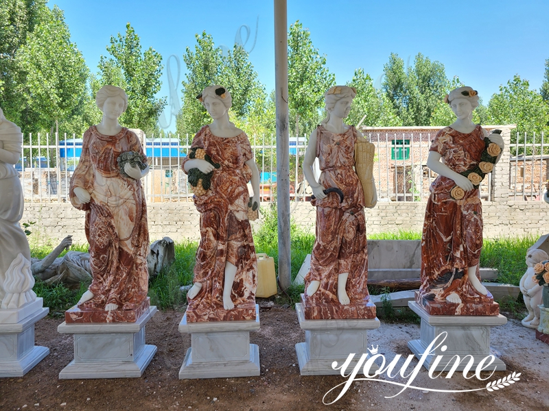 Life Size Natural Marble Four Season Statues Outdoor Decor for Sale MOKK-692