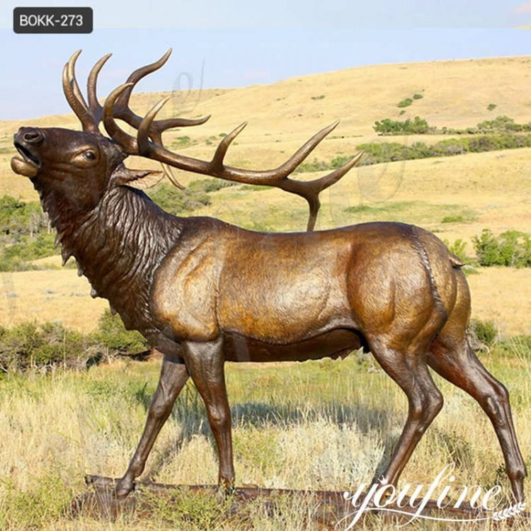 Large Bronze Casting Elk Statues Outdoor Decor Factory Wholesale BOKK-273