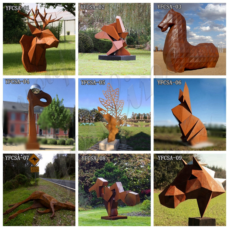 Abstract Animal Corten Steel Rusty Metal Sculptures for Sale CSS-396