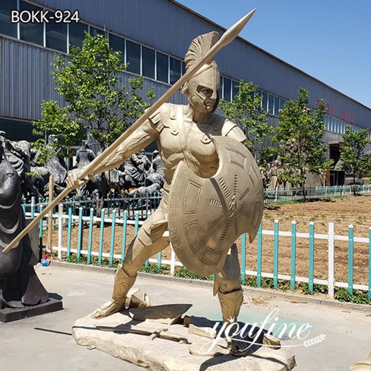 Life Size Bronze Military Spartan Soldier Statue Yard Ornaments for Sale BOKK-924