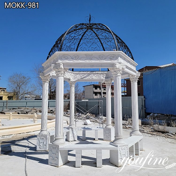 High Quality White Marble Gazebo Outdoor with a Good Price MOKK-981