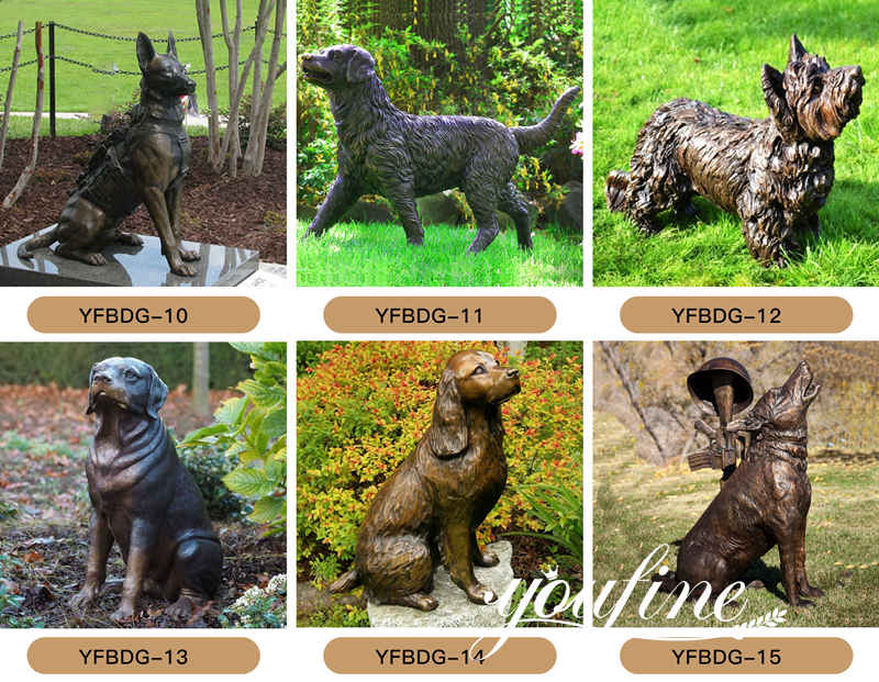 bronze dog sculpture-YouFine Sculpture