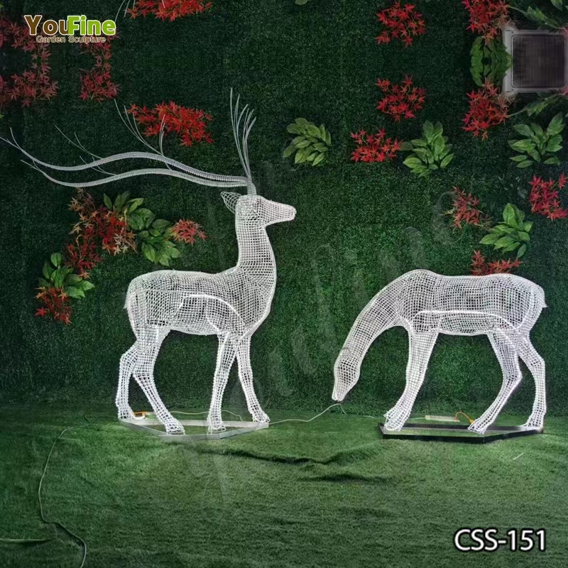 Beautiful Stainless Steel Wire Deer Statue the Best Design CSS-151
