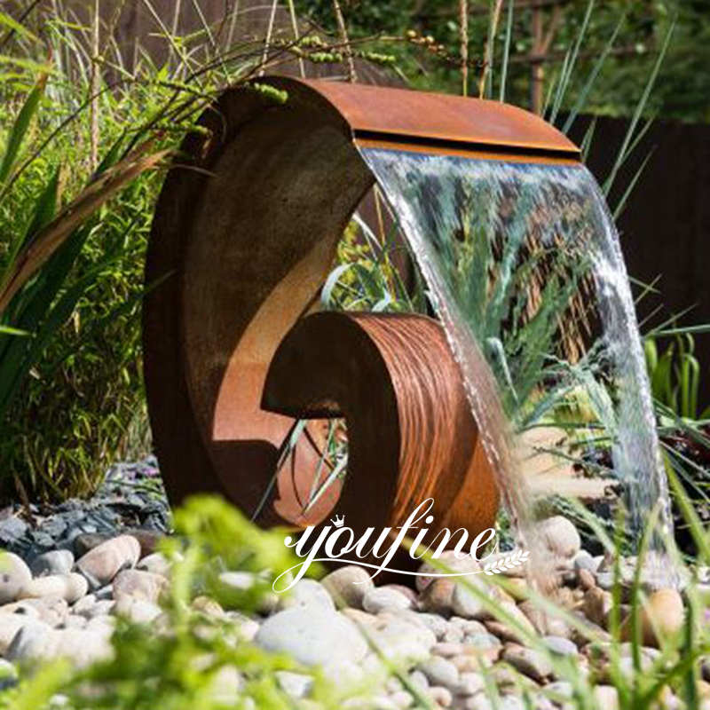 Corten steel fountain-YouFine Sculpture