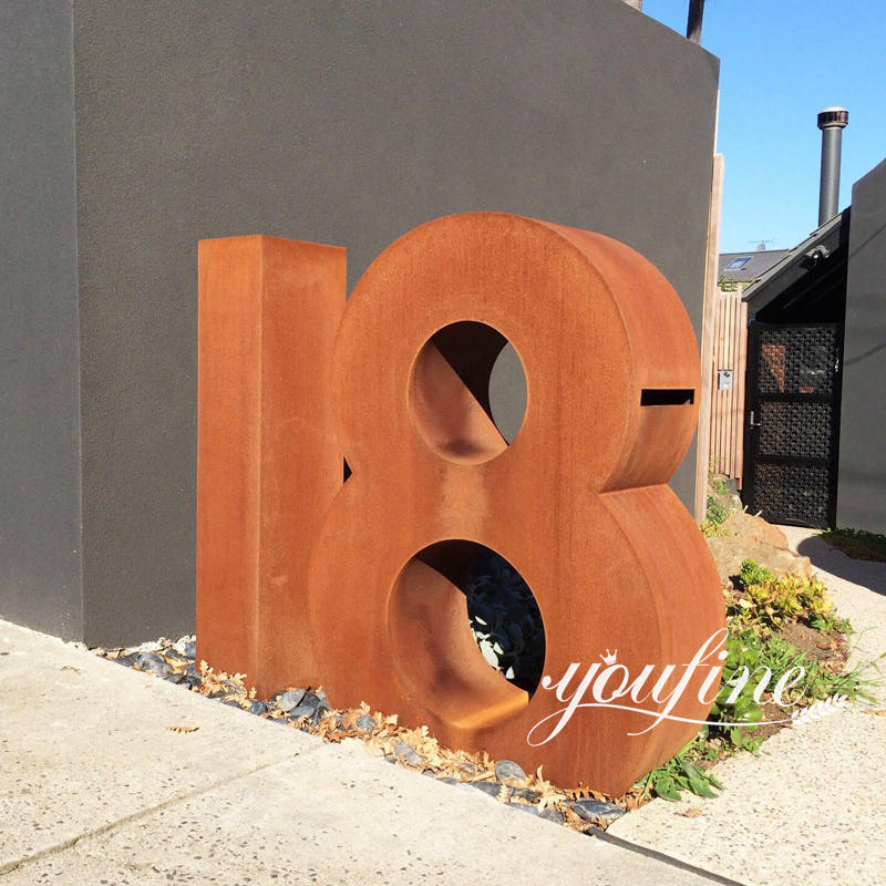 Corten steel number sculpture-YouFine Sculpture18