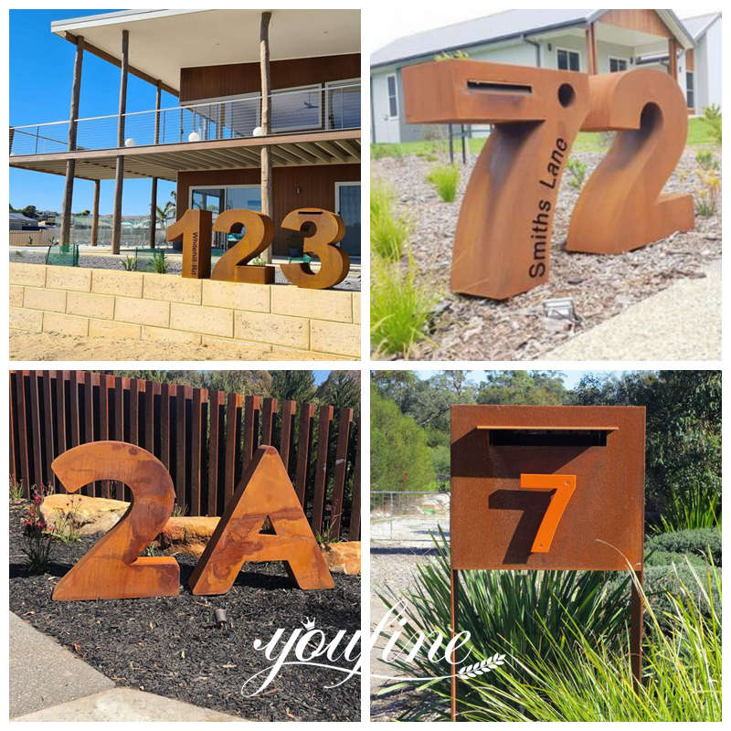 Corten steel number sculpture-YouFine Sculptures