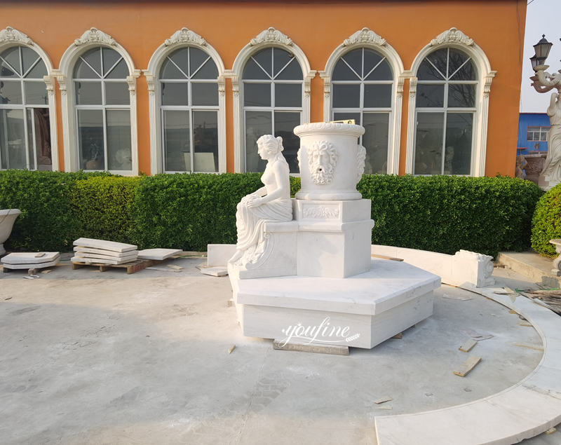 Marble fountain installing process4-YouFine Sculpture