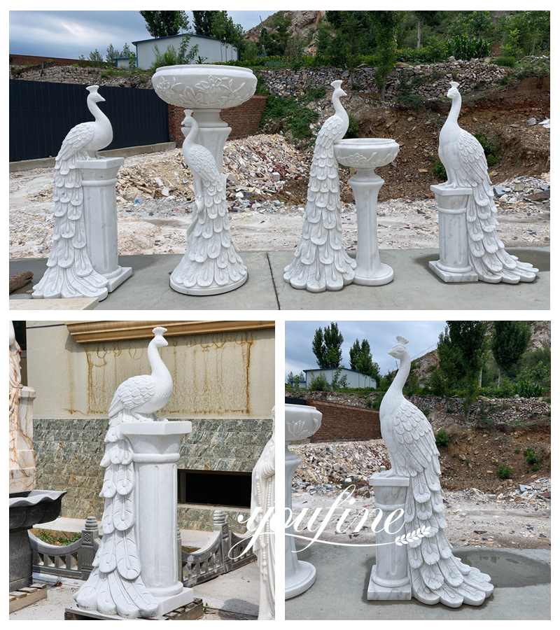 marble peacock statue-YouFine Sculpture