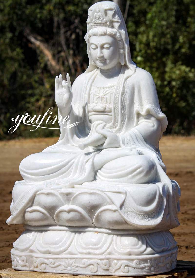 sitting white Guan Yin statue-YouFine Sculpture