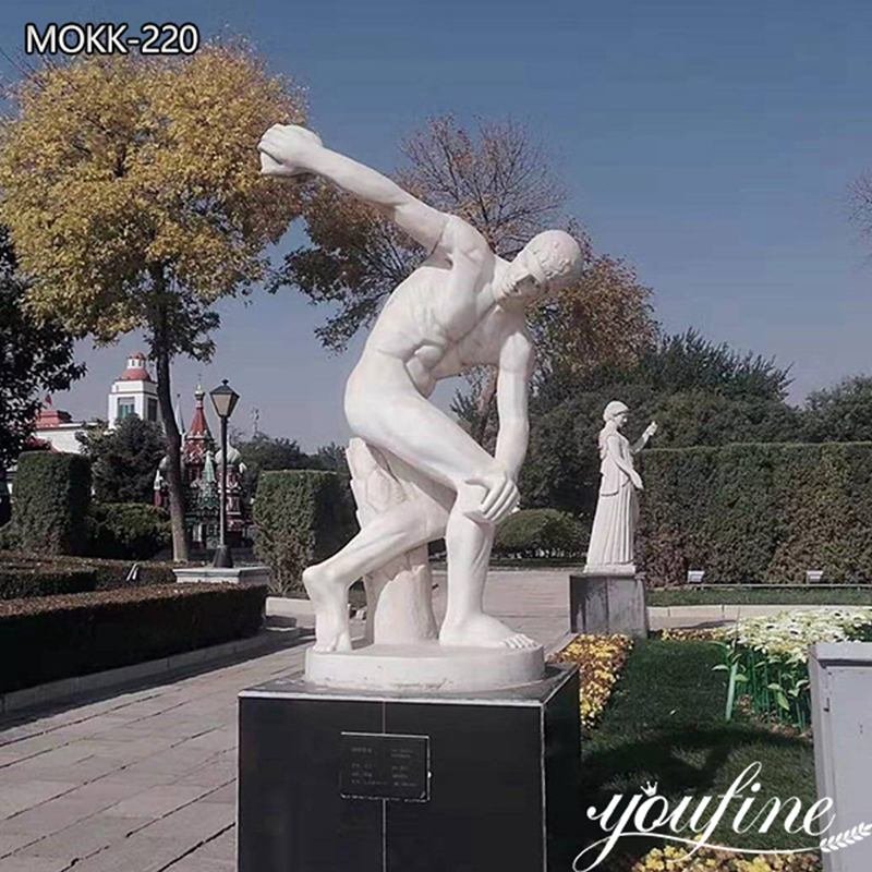 Hand Carved Marble Discobolus Greek Sculpture at Discount Price MOKK-220