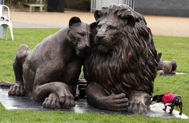 outdoor lion statue pair-YouFine Sculpture