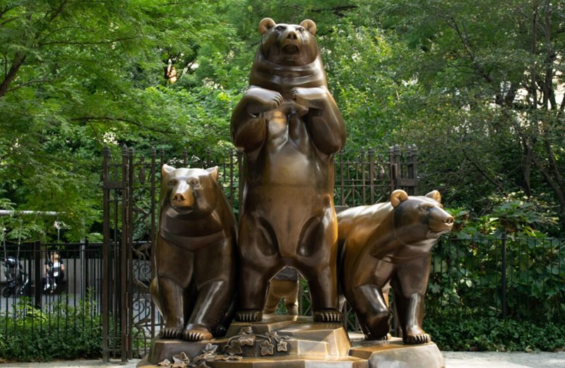 bronze bear sculpture