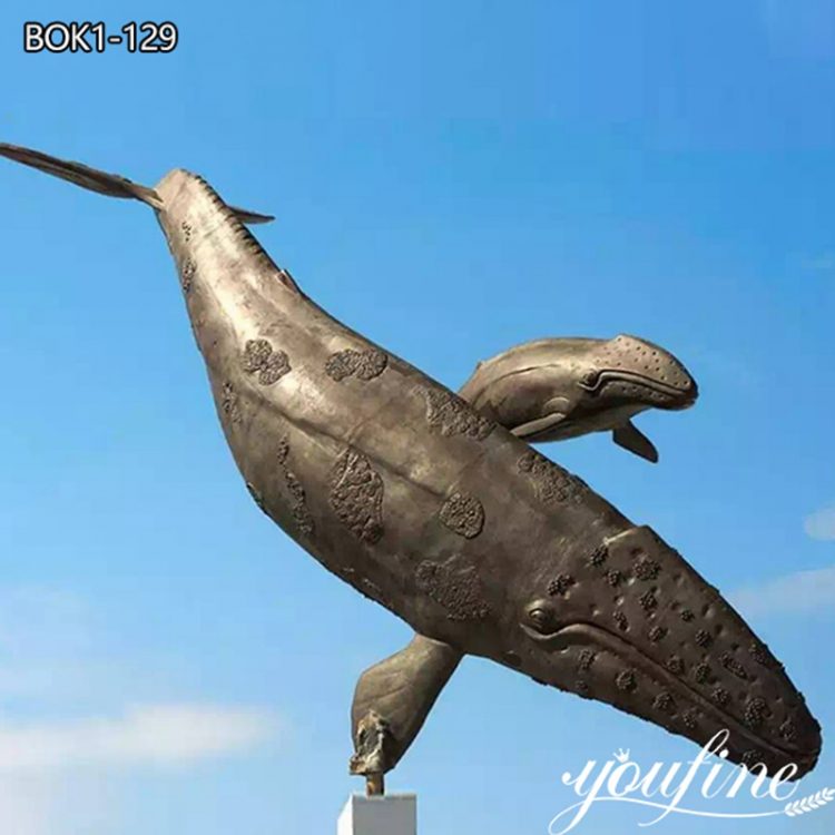 Stunning Bronze Whale Sculpture Animal Outdoor Ornament