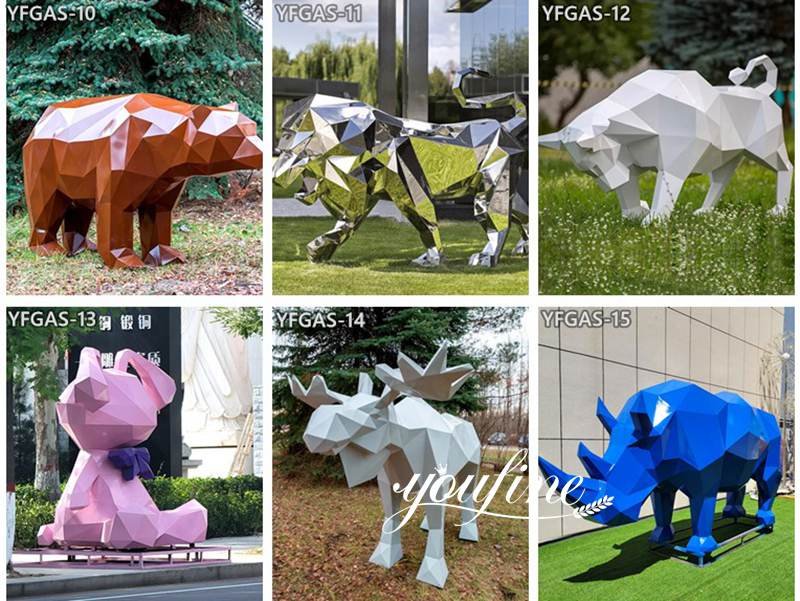 geometric animal sculptures